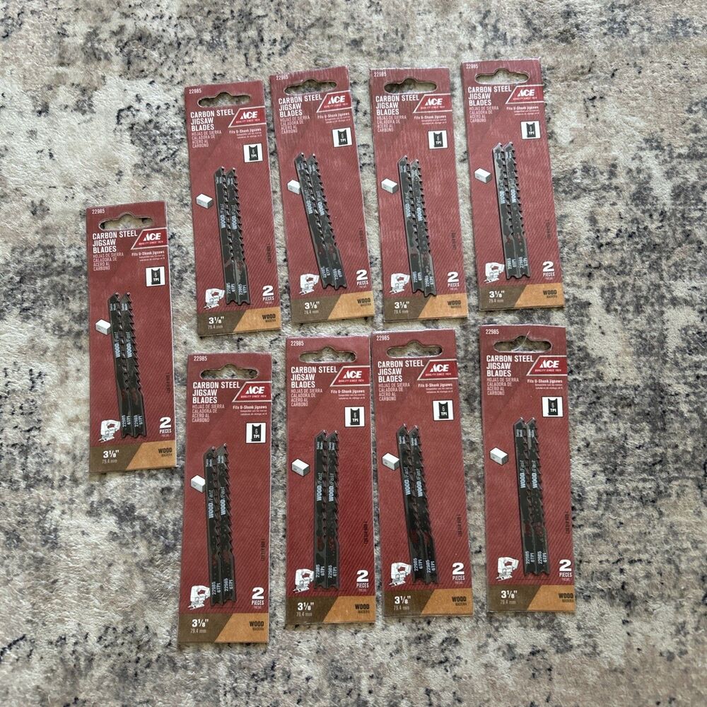 ACE Hardware Carbon Steel Jigsaw Blades 3 1/8” 6 TPI Lot Of 9 Sets 22985